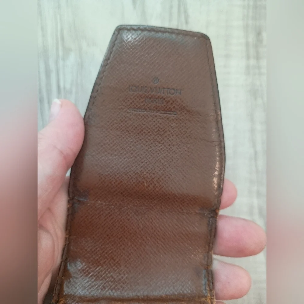 Louis Vuitton LV Etui Monogram Cigarette Tobacco Case Holder Brown Pouch